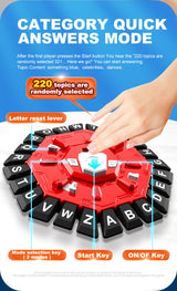 2pc Electronic Alphabet Categories Game - Fast-Paced Word Challenge for Family Fun(blue) - 45-Degree Angle