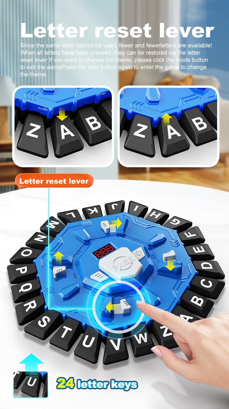 2pc Electronic Alphabet Categories Game - Fast-Paced Word Challenge for Family Fun(red)