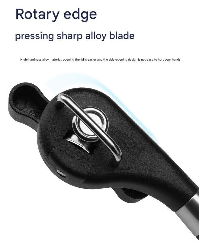 2pc Multifunctional Safe-Cut Can Opener - Smooth Edge, Ergonomic Handle(black)