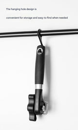 2pc Multifunctional Safe-Cut Can Opener - Smooth Edge, Ergonomic Handle(black)