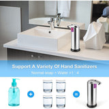 Touchless Automatic Soap Dispenser - Stainless Steel, Adjustable Volume, Infrared Sensor for Kitchen & Bathroom(Silver) - Rear View