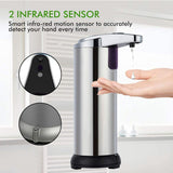 Touchless Automatic Soap Dispenser - Stainless Steel, Adjustable Volume, Infrared Sensor for Kitchen & Bathroom(Silver) - Close-Up Angle