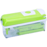 Multi-Functional Vegetable Chopper & Slicer Set - Dicer, Grater with Food Container & Peeler(green) - Top-Down View