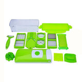 Multi-Functional Vegetable Chopper & Slicer Set - Dicer, Grater with Food Container & Peeler(green)