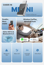 Mini 2-in-1 Wireless CarPlay & Android Auto Adapter - 5GHz WiFi 6, Bluetooth 5.4, Plug & Play Dongle(black)
