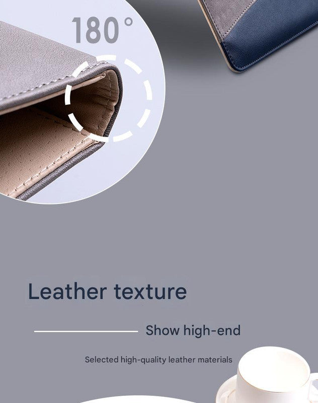A4 PU Leather Business Portfolio with Ring Binder, Calculator & 40 Sleeves(brown)