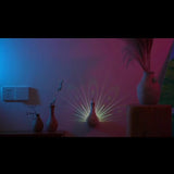 Peacock Projection LED Night Light - Multi-Color Atmosphere Lamp with Remote & Touch Control, USB Rechargeable(pink) - Front View
