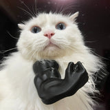 2pc Hilarious Muscle Arm Pet Costume Prop - Funny Novelty Arms for Cats & Small Dogs(black) - Low Angle