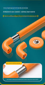 2pc Heavy-Duty Anti-Slip Safety Grab Bar with Luminous Rings - Stainless Steel Core Bathroom Handrail(yellow 40cm) - Close-Up Angle