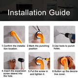 2pc Heavy-Duty Anti-Slip Safety Grab Bar with Luminous Rings - Stainless Steel Core Bathroom Handrail(yellow 60cm) - Extra Image