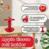 Apple-Shaped Adjustable Tissue Roll Holder - Fun & Practical Desktop Paper Towel Stand(red)