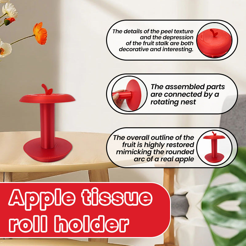 Apple-Shaped Adjustable Tissue Roll Holder - Fun & Practical Desktop Paper Towel Stand(red)
