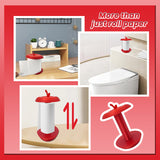 Apple-Shaped Adjustable Tissue Roll Holder - Fun & Practical Desktop Paper Towel Stand(red) - Top-Down View
