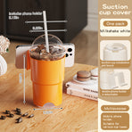 Multi-Purpose Anti-Spill Cup Holder with Suction Base & Detachable Phone Stand(orange)