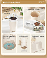 Multi-Purpose Anti-Spill Cup Holder with Suction Base & Detachable Phone Stand(green) - Top-Down View