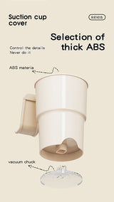 Multi-Purpose Anti-Spill Cup Holder with Suction Base & Detachable Phone Stand(white)