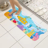 Non-Slip PVC Bath & Shower Mat with Suction Cups and Drainage Holes - Cartoon Ocean Theme(Submarine)
