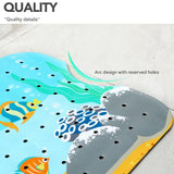 Non-Slip PVC Bath & Shower Mat with Suction Cups and Drainage Holes - Cartoon Ocean Theme(Blonde Mermaid) - 45-Degree Angle