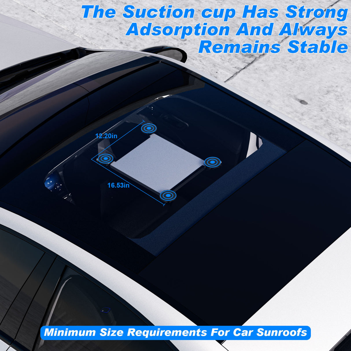 White and Black Heavy-Duty Suction Cup Mount for Starlink Mini - All-Weather Car, RV & Boat Bracket