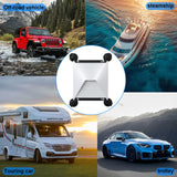 White and Black Heavy-Duty Suction Cup Mount for Starlink Mini - All-Weather Car, RV & Boat Bracket - Close-Up Angle