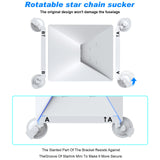 White Heavy-Duty Suction Cup Mount for Starlink Mini - All-Weather Car, RV & Boat Bracket - Front View
