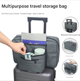 Heather Grey Versatile Travel Organizer Bag with Luggage Sleeve - Portable Carry-On for Laptop, Shoes & Accessories - Front View