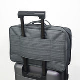 Heather Grey Versatile Travel Organizer Bag with Luggage Sleeve - Portable Carry-On for Laptop, Shoes & Accessories - Side View