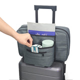 Heather Grey Versatile Travel Organizer Bag with Luggage Sleeve - Portable Carry-On for Laptop, Shoes & Accessories - Top-Down View