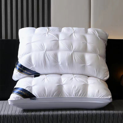 White Luxury Adjustable Bed Pillow Set (2-Pack) - Hotel Quality Down Alternative for Ultimate Neck Support & Comfort