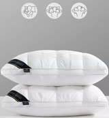 White Luxury Adjustable Bed Pillow Set (2-Pack) - Hotel Quality Down Alternative for Ultimate Neck Support & Comfort - Front View