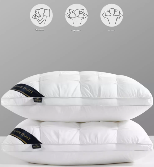 Blue Luxury Adjustable Bed Pillow Set (2-Pack) - Hotel Quality Down Alternative for Ultimate Neck Support & Comfort
