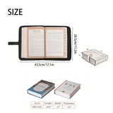 Black Elegant Quilted Bible Cover - Protective Book Case with Carry Handle - Side View