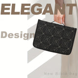 Beige Elegant Quilted Bible Cover - Protective Book Case with Carry Handle - 45-Degree Angle