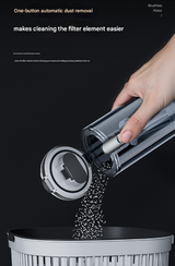 Silver and Purple 4-in-1 Cordless Handheld Vacuum Cleaner - Powerful 16KPa Suction with Brushless Motor, Blower & Air Pump - Close-Up Angle