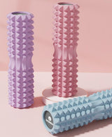 Purple High-Density 3D Trigger Point Foam Roller - Solid Core Massager for Deep Tissue Muscle Recovery & Yoga - Front View
