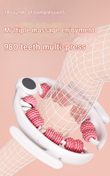 Pink U-Shape 360 Degree Massage Roller - Multi-Functional Leg, Arm & Neck Massager for Muscle Relief & Recovery - 45-Degree Angle