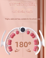 Pink U-Shape 360 Degree Massage Roller - Multi-Functional Leg, Arm & Neck Massager for Muscle Relief & Recovery - Rear View