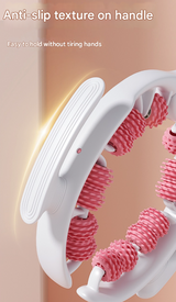 Pink U-Shape 360 Degree Massage Roller - Multi-Functional Leg, Arm & Neck Massager for Muscle Relief & Recovery - Close-Up Angle