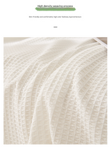 Black and white Ball Pattern Soft Waffle Weave Throw Blanket - Boho Style Cotton Blend Sofa Cover with Fringe 180x340cm - Top-Down View
