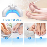 White Portable UV LED Nail Lamp - Open Arch Dryer for Gel Polish with Smart Sensor & 3 Timers - Front View