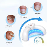 White Portable UV LED Nail Lamp - Open Arch Dryer for Gel Polish with Smart Sensor & 3 Timers - Side View