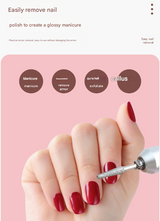 White Professional Rechargeable Nail Drill Machine - 45000RPM Portable E-File Kit for Acrylic, Gel, Polishing & Manicure - Rear View