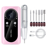 Pink Professional Rechargeable Nail Drill Machine - 45000RPM Portable E-File Kit for Acrylic, Gel, Polishing & Manicure