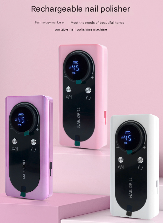 Pink Professional Rechargeable Nail Drill Machine - 45000RPM Portable E-File Kit for Acrylic, Gel, Polishing & Manicure