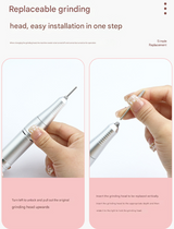 Pink Professional Rechargeable Nail Drill Machine - 45000RPM Portable E-File Kit for Acrylic, Gel, Polishing & Manicure - Close-Up Angle