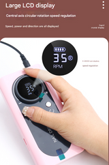 Purple Professional Rechargeable Nail Drill Machine - 45000RPM Portable E-File Kit for Acrylic, Gel, Polishing & Manicure - Top-Down View