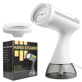 White Powerful 1500W Handheld Garment Steamer - Portable Clothes Wrinkle Remover with Fast-Heat Technology and 350ml Tank for Home & Travel - Close-Up Angle