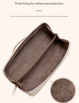 Brown Premium PU Leather Travel Case for Hair Styling Tools - Double Layer Waterproof Organizer Bag for Hair Dryer, Curler & Straightener