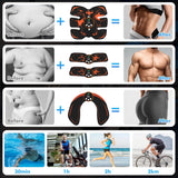 Black and Blue Ultimate EMS Muscle Stimulator Kit - USB Rechargeable Abdominal & Full Body Toner for Abs, Arms, and Glutes - Rear View