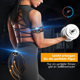 Black and Blue Ultimate EMS Muscle Stimulator Kit - USB Rechargeable Abdominal & Full Body Toner for Abs, Arms, and Glutes - Close-Up Angle